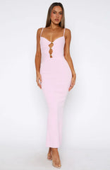 Break It Off Maxi Dress Baby Pink