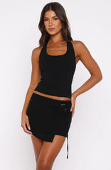 Tropic Temptations Mini Skirt Black