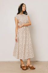 Heather Floral Maxi Dress in Brown