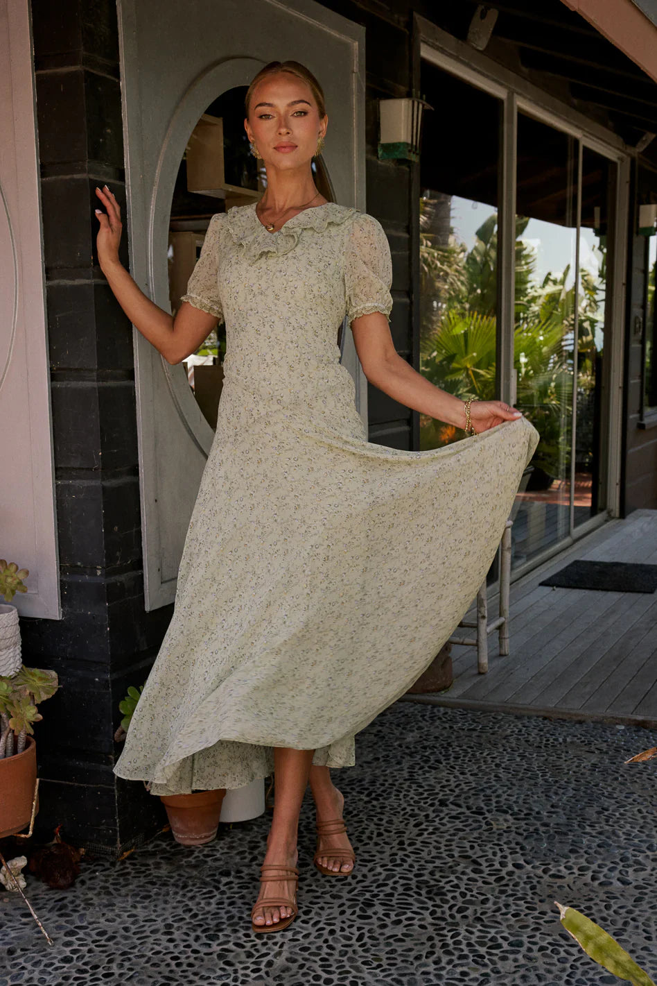 Saige Ruffled Maxi Dress