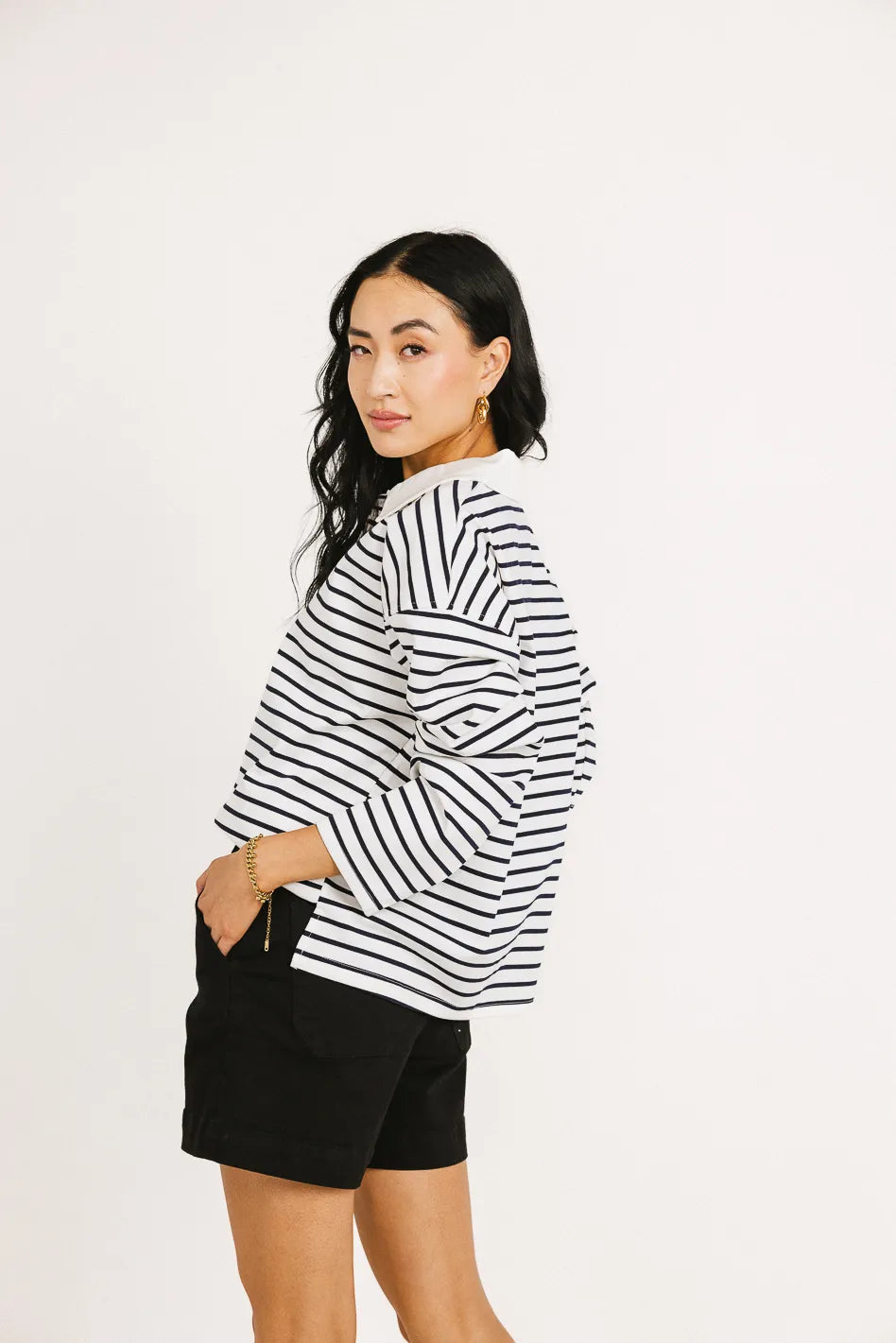 Layla Collared Striped Top