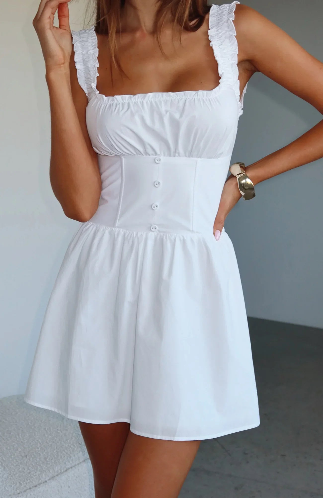 Sassy But Cute Mini Dress White
