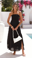 Ramona Strapless Maxi Dress - Black