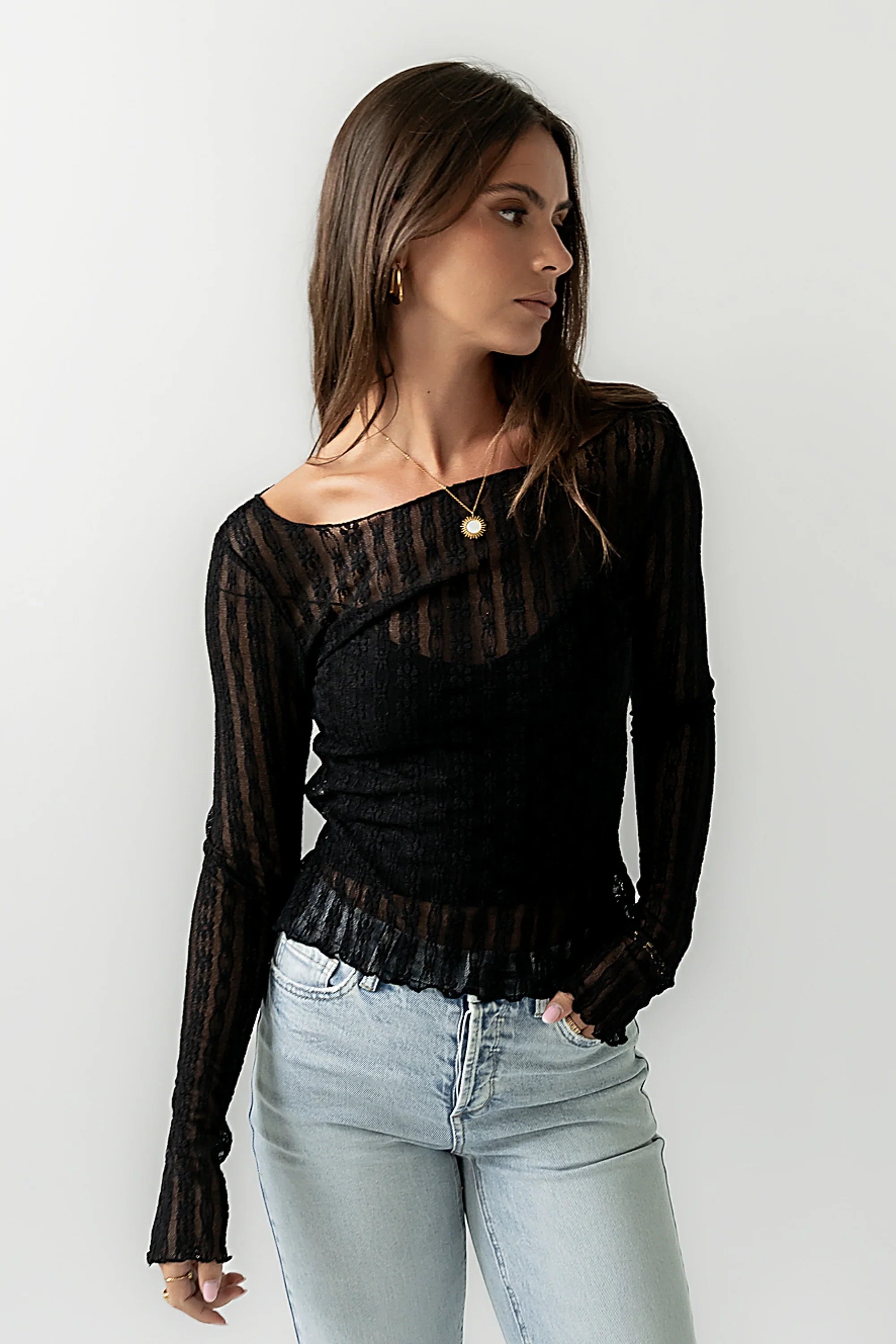 Rachel Lace Top in Black