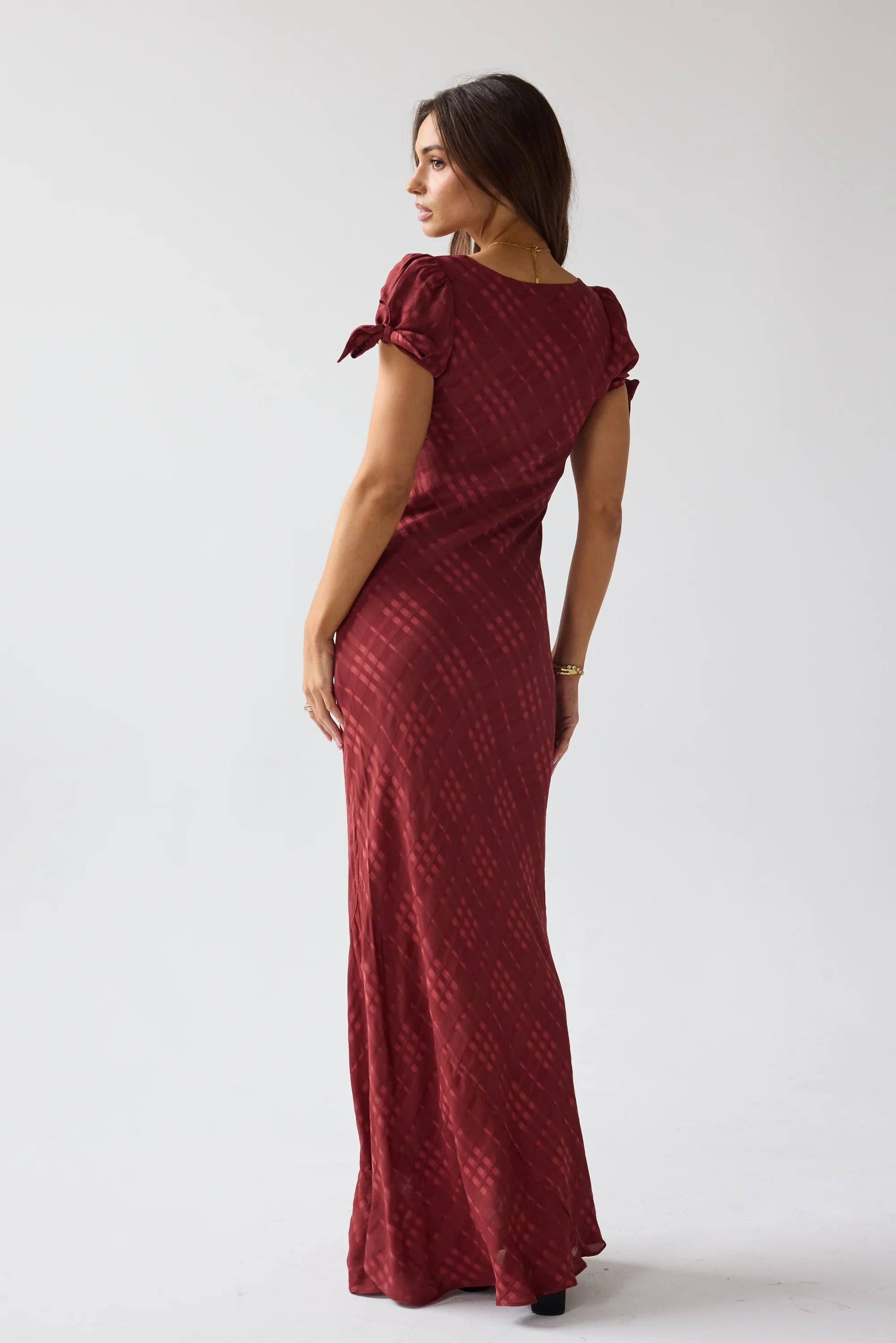 Kimmie Maxi Dress in Red-Brown